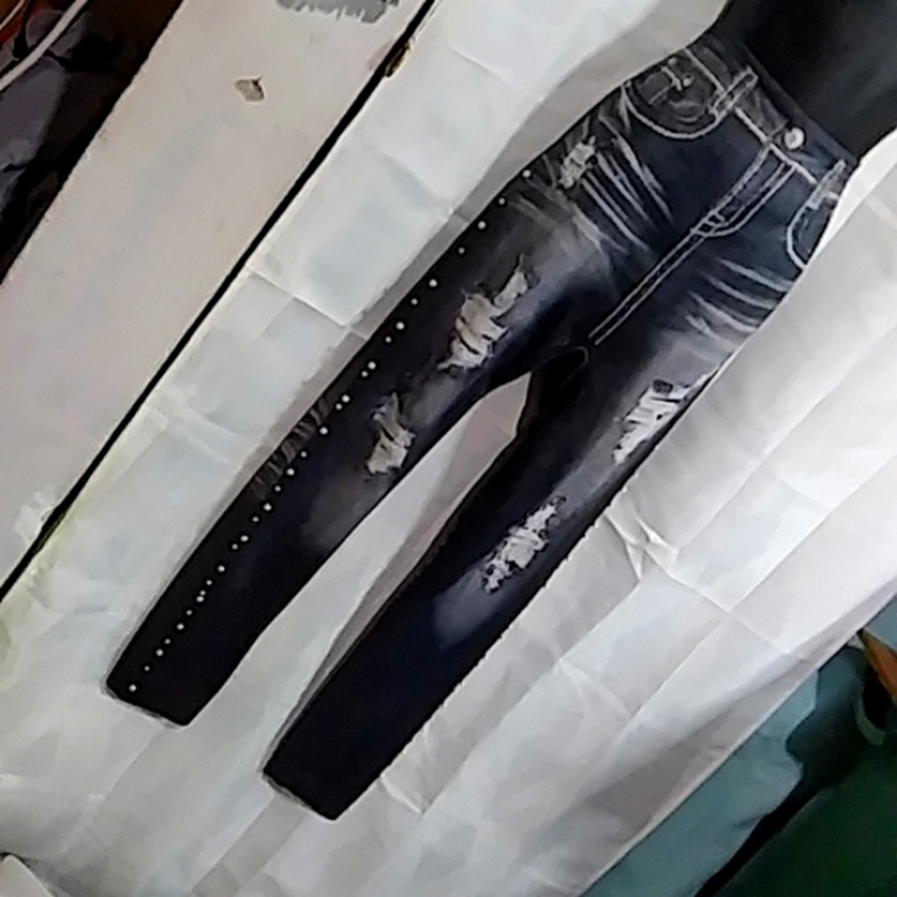 JUST ONE STRETCH PANTS PEARL ON BOTH LEGS